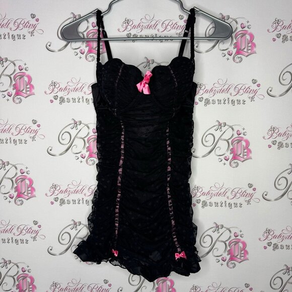 Victoria's Secret Other - Victoria secret sexy little things dress vintage dead stock y2k mini black pink